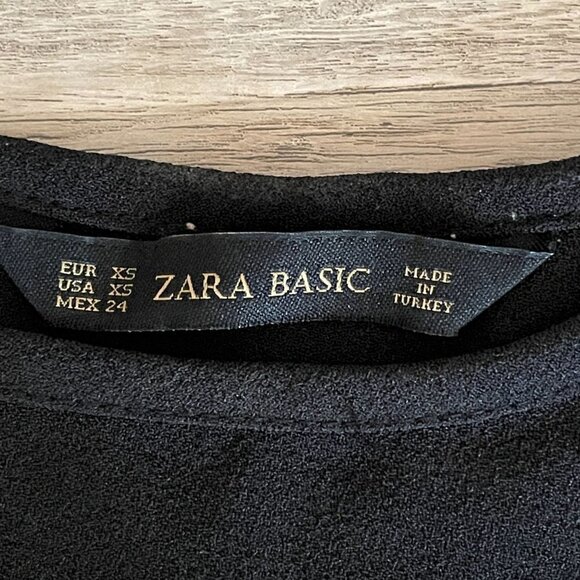 Zara Basic Flowing Box Pleated Mini Shift Dress Size XS - Picture 9 of 9